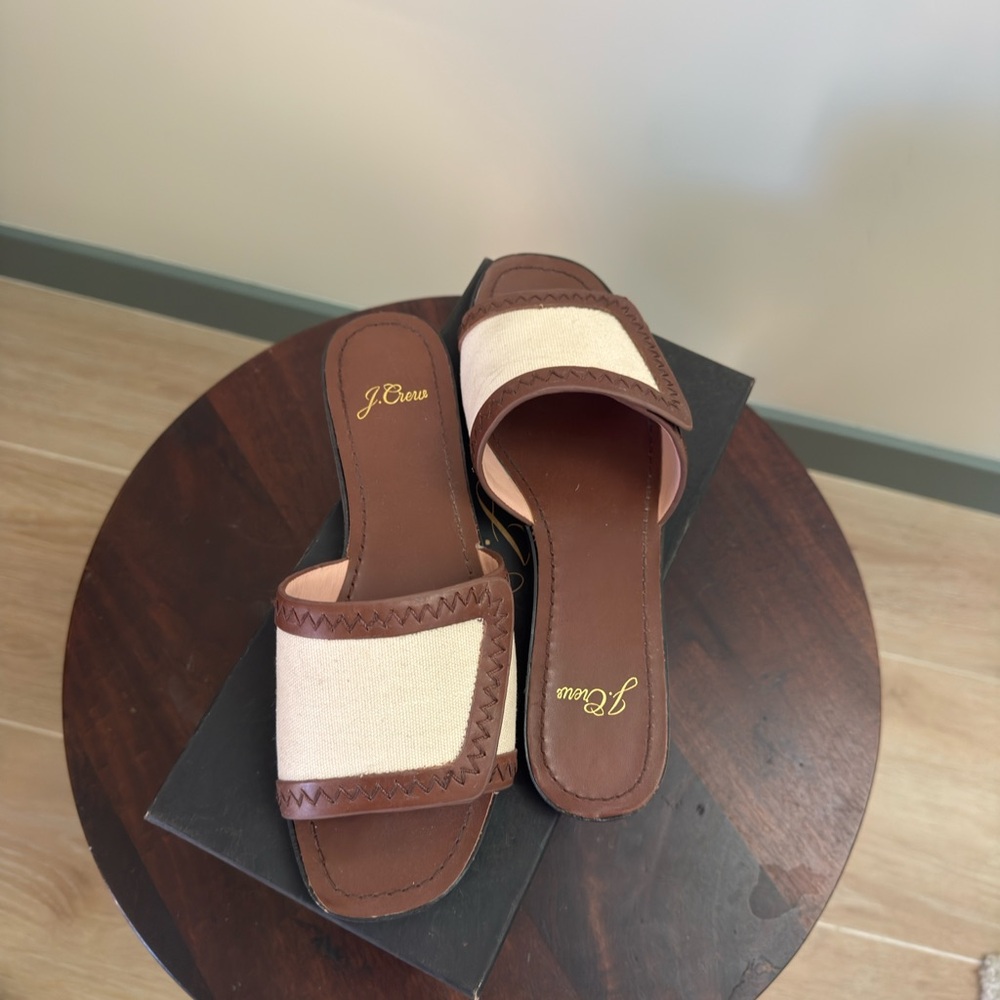 J.Crew Leather and Canvas Slide Sandals - Picture 5 of 6